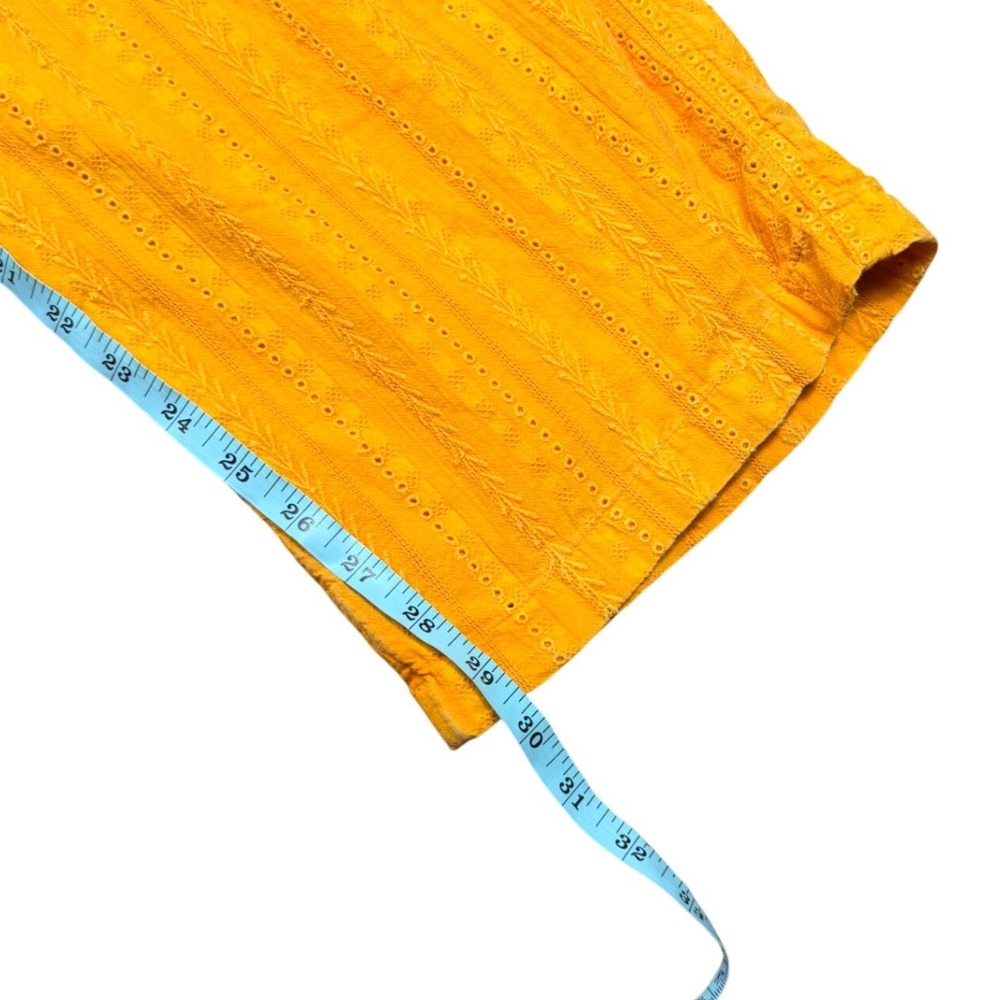Sundance Gigi Eyelet Embroidered Straight Leg Pants Soleil Yellow Womens L - Picture 7 of 10
